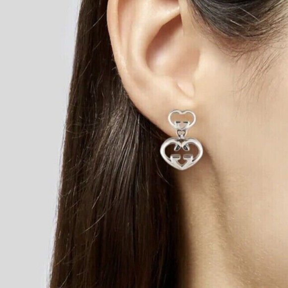 Gucci Britt Love Heart Earrings | Sterling Silver | NWT - Picture 5 of 9